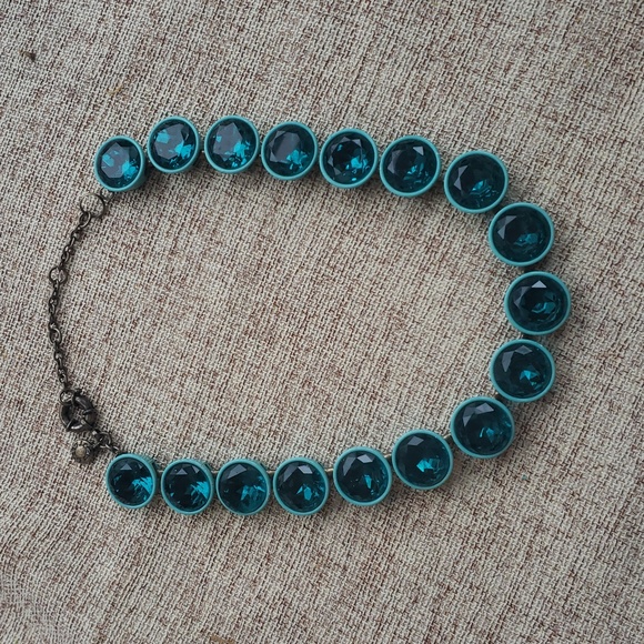 J. Crew Jewelry - J.Crew Jumbo Teal Brûlée Brulee Crystal Necklace